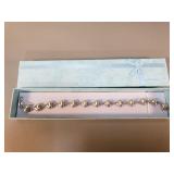Sterling silver heart link bracelet