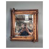 Vintage bamboo framed mirror