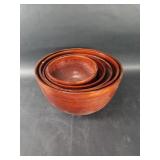 Nest of asian wood bowls