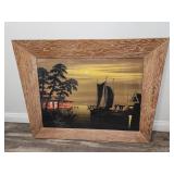 Vintage Japanese painting on silk
