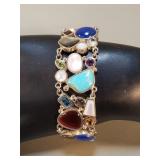 Sterling & multi-gemstone bracelet