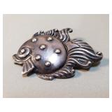 Vintage Mexican sterling fish brooch