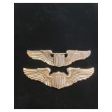 Pair of WW2 era USAF sterling silver pilot wings