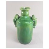 Japanese green glazed ceramic vase