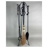 Group of vintage iron fireplace tools
