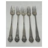 Five sterling silver forks