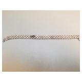 Sterling hearts and flowers chain bracelet