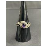 Vintage sterling silver and amethyst ring