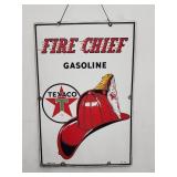 1962 enamel Texaco Fire Chief sign