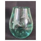 Tyre Mcf. Co. Inc. engraved glass vase