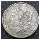 1878-S Morgan silver dollar coin.