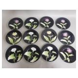 Twelve Fitz and Floyd "Fleurs de Minuit" plates
