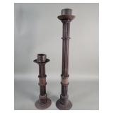 Industrial style iron candlesticks