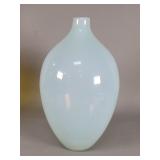 Hand blown blue opalescent glass balloon style