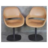 Pair of Zanotta Italian leather swivel chairs