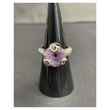 Vintage sterling silver and amethyst ring