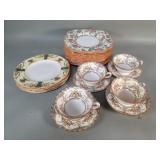 Porcelain and ceramic plates, teacups, & saucers