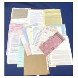 Vintage contracts & advertisement documents