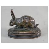 Antique Antoine-Louis Barye bronze rabbit