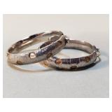 Italian textured sterling silver hoop earrings
