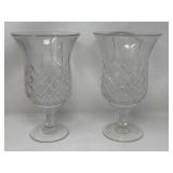 Pair of crystal pedestals