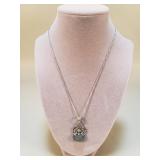 Sterling and labradorite pendant on sterling chain