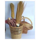 Baskets, Brooms & Primative Decor Lot