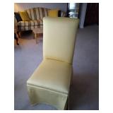 Yellow Upholstered Skirted Parson Chair