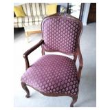 Regency Style w Carved Wood Upholstered Chair