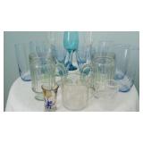Blue Glass & Glass Stemware Lot