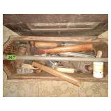 Vintage Wooden Tool Box w/Contents