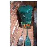 Green Metal Ash Bucket & Enviro-Log (6) Logs