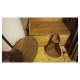 Two Wooden Table Tops, Wooden Shelf,