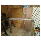 Saw horse, plywood and lattice lot