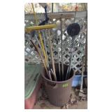 Home/Yard Tools & Brown Trash Can