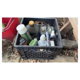 Milk Crate w/Cleaning, Repair Supplies
