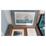 Three Framed Boat Pictures