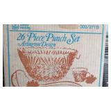 Anchor Hocking Clear Glass Punch Bowl Set