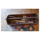 Wooden Tool Box w/Contents