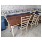 Farmstyle Kitchen Table w/4 Chairs w Cushions