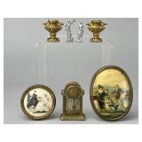 19th C. Pictures, E & S Pair of Urns, Clock