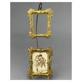 Erhard & Sohn Ormolu Frames w/ Vict. Print