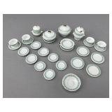 33 Pc. Porcelain Greek Key Dinnerware Set
