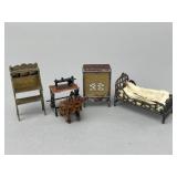 Group of 1/2" Miniature Vintage Furniture