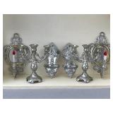 6 German Silver Colored Candle Stands