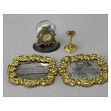 Pr. Erhard & Sohne Mirrors & Candlestick, Clock
