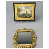 Erhard & Sohne Mirror w/ Framed Watercolor