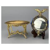 Gold Oval Center Table, Ormolu Eagle Mirror