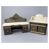 2 Biedermeier Pieces, Marble Tops