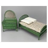 Arcade Cast Iron Bed and Dresser, #692B
